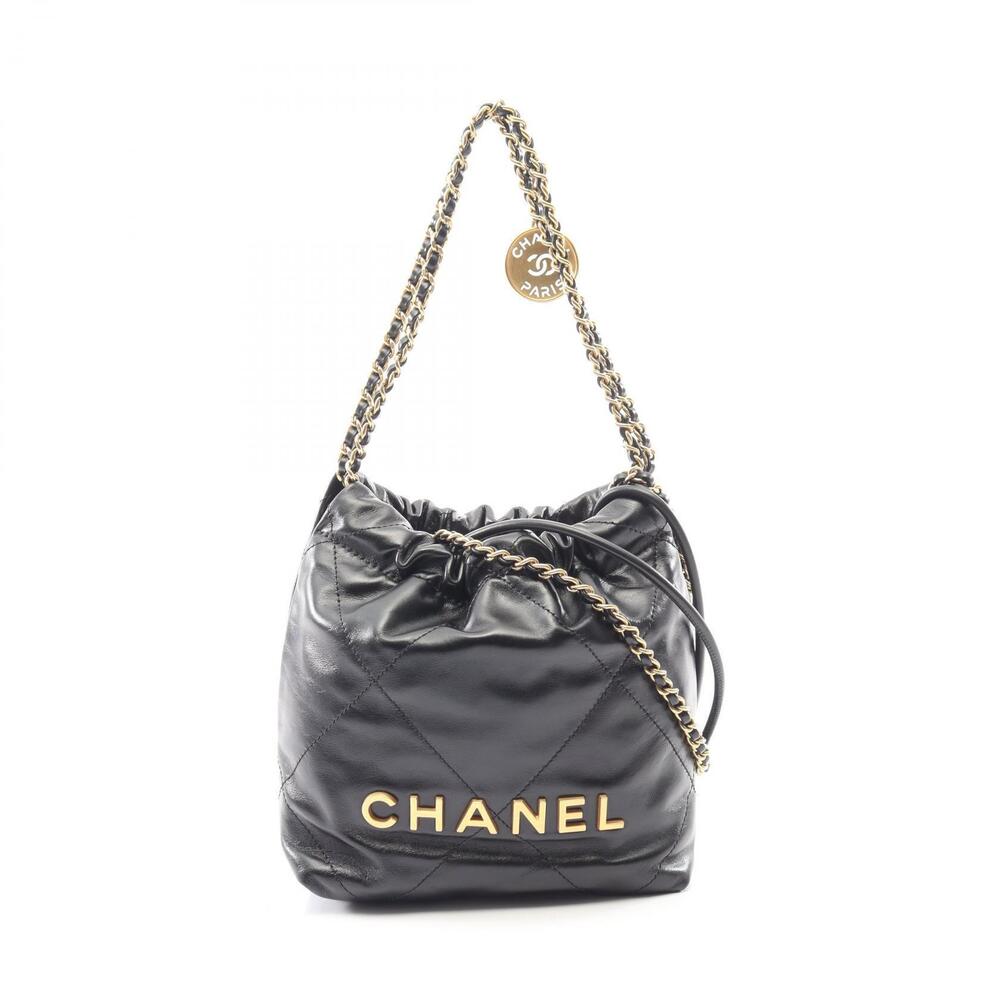 Chanel Shoulder Bag Leather Black